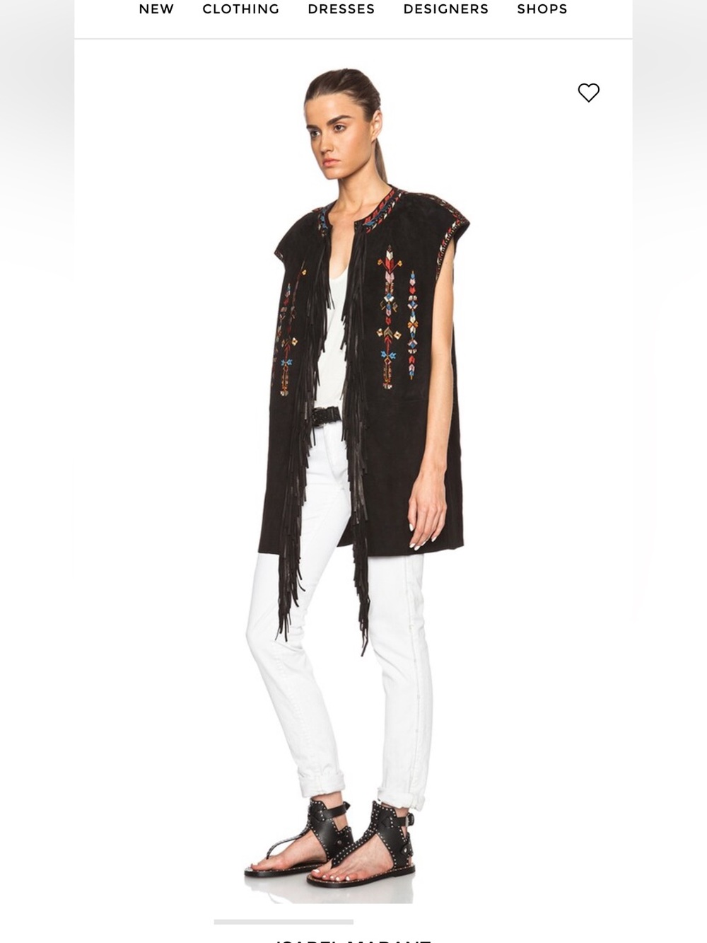 Isabel Marant Martin Embroidered Velvet Vest-  Leather - FR38 US 4 - Picture 4 of 7